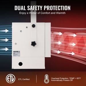 Riscaldatore Elettrico da Garage da 7500 Watt con Ventilatore Digitale, Montaggio a Parete/Soffitto, Telecomando e Protezione dal Surriscaldamento con H - Product Image 4