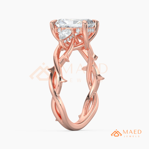 แหวนหมั้นทองคำ 14K โรสโกลด์ ประดับมอสซาไนต์ทรงเอเมอรัลด์ วินเทจ สำหรับเจ้าสาว ของขวัญงานแต่งงานสำหรับเธอ สหรัฐอเมริกา - Product Image 6