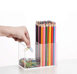Nouveauté : Porte-pinceaux et porte-stylos en acrylique pour le rangement des fournitures de bureau et scolaires, boîte transparente - Product Image 4