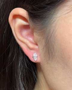 Diamond <b>Stud</b> <b>Earrings</b> Marquise Lab Grown Prong <b>Set</b> Minimalist Unique Everyday Wear Classic <b>Studs</b> Manufacturer 14K 18K Solid Gold - Product Image 6