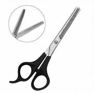 Double Sided Thinning <b>Shears</b> 7.5 Inch Black Handle Stainless Steel Hair Texturizing Scissors Professional Barber Salon <b>Tool</b> - Product Image 1