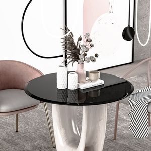 32\" Inch Round Black Glass <b>Table</b> <b>Top</b> 1/2\" Thick Beveled Polished Edge Tempered <b>Dining</b> <b>Table</b> (Old SKU W1265118649) - Product Image 3