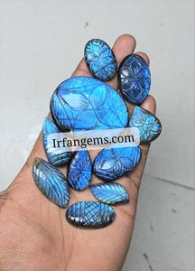 Pendentif en pierre précieuse cabochon sculptée en quartz naturel, multi-reflets, formes variées, taille 20-40mm, en vrac - Product Image 2