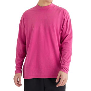 T-shirt à manches longues de qualité supérieure pour hommes, 100% coton uni, vente en gros, coton premium, manches longues, logo et design personnalisés, OEM - Product Image 1