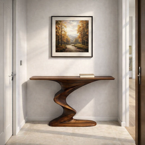 Handcrafted Wood console <b>table</b> modern constructional solid wood hallway <b>table</b> mid century <b>rustic</b> funiture decoration - Product Image 1