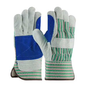 Gants de travail industriels en cuir robuste renforcé avec doublure en coton flexible, couleur jaune fluorescent, pour monteurs canadiens - Product Image 4