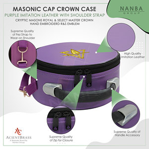 Couronne Maçonnique Royale et du Maître Sélectif, violette, avec emblème R&S brodé à la main - Product Image 4