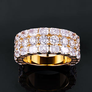 แหวนเพชรทรงปรินเซสคัทแบบ Eternity Band ชุบทอง 14K สำหรับทั้งชายและหญิง ประดับเพชรแบบ Prong Setting พร้อมใบรับรอง IGI จากหินธรรมชาติ - Product Image 3