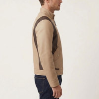Blouson en cuir pour homme, cuir véritable, style motard, fermeture éclair intégrale, col montant, poignets ajustables et doublure intérieure douce