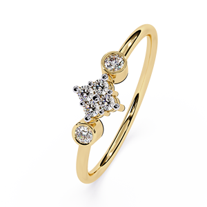 แหวนเพชรทรงกลมดีไซน์คลาสสิกสำหรับผู้หญิง ทองคำแท้ 14k เหมาะสำหรับเป็นของขวัญ งานหมั้น วันครบรอบแต่งงาน - Product Image 2