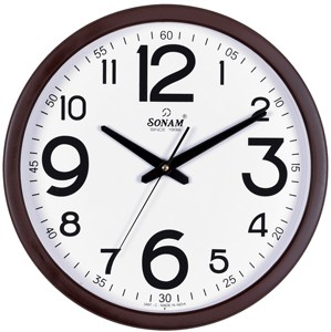 SONAM Round Quartz Wall <b>Clock</b> Analog White Dial <b>Black</b> Numbers Plastic Frame Minimalist Design Made In India Model 3497 - Product Image 1