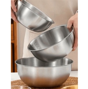 Juego de tazones para mezclar de acero inoxidable, tazones de cocina duraderos y apilables para hornear, cocinar, preparar ensaladas y preparar alimentos - Product Image 1