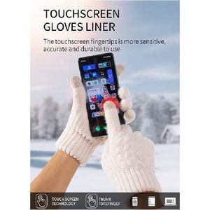Gants d'hiver personnalisés en tricot torsadé, compatibles écran tactile, doux, extensibles, thermiques, pour femmes et hommes, unisexes, en acrylique, pour l'extérieur - Product Image 3