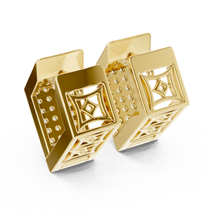 Exclusivos Pendientes de Aro con Diamantes Cultivados en Laboratorio 2 en 1, en Oro Amarillo de 18 Quilates con Baño de Rodio, Lujosos para Uso Diario, para Mujer - Product Image 3