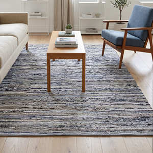 8' x 10' Southwestern Recycled Cotton Area Rug for Living Room Bohemian Rustic & Global Style Interiors - Product Image 3