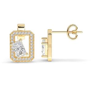 Boucles d'oreilles modernes en diamants de laboratoire, or 10K 14K 18K, platine, argent, pour mariage, usage quotidien, bijoux fins pour femmes, look élégant - Product Image 4