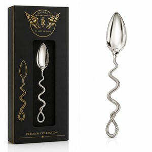 Cuillère à café en laiton poli miroir de qualité supérieure, avec anse botanique, dorée, durable, résistante au lave-vaisselle, coffret cadeau de luxe, vente chaude - Product Image 1