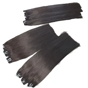 Donor Straight Machine Weft and bulk hair equal tip Natural Color Vietnam Supplier Wholesale