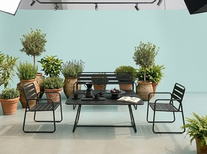Conjunto de Muebles de Jardín de Metal para Exteriores, Mesa y Sillas con Banco, Muebles de Listones para Balcón, Patio, Jardín, de Alta Calidad - Product Image 4