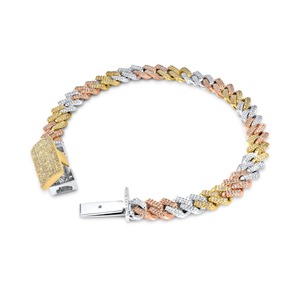 Luxury Statement 4.70mm 10K <b>White</b> Gold Moissanite Diamond Cuban Link <b>Bracelet</b> for Unisex Hip Hop Fashion - Product Image 2
