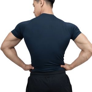 เสื้อยืดออกกำลังกายผู้ชายแบบสั่งทำขายส่ง ผ้าเนื้อเดียว แห้งเร็ว ระบายอากาศดี แขนครึ่งตัว เหมาะสำหรับฟิตเนส วิ่ง และเล่นกีฬา - Product Image 2