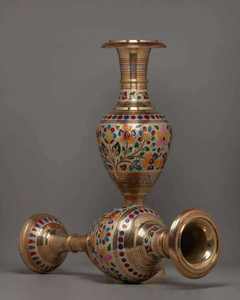 Vase Art Déco Traditionnel Fait Main avec Motif Floral Coloré pour Décoration de Table - Product Image 6