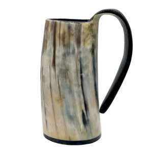 Venta al por mayor: Taza de cuerno vikinga duradera de calidad premium, acabada a mano, tallada naturalmente, ecológica, imitación religiosa antigua - Product Image 5