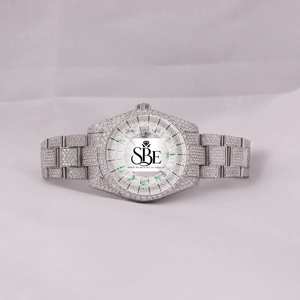 100% Diamond Tested Luxury Shiny VVS Square Moissanite Watch Hip Hop Ice Crystal Stainless Steel <b>automatic</b> Watch - Product Image 1
