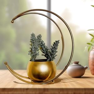 Ensemble de jardinières modernes en métal en forme de croissant de lune, support décoratif pour pot de fleurs de table pour la décoration de la maison, du bureau et du salon - Product Image 5