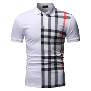 T-shirt de pêche à manches courtes pour homme, coupe classique, design tricoté décontracté, respirant, motif color block blanc, noir, rouge - Product Image 1