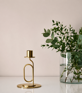 Porte-bougie conique moderne en métal doré – Support de bougie décoratif minimaliste pour la maison, la table à manger et la décoration de mariage - Product Image 3