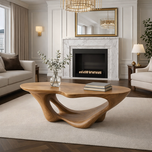 Mesa de Centro de Madera Creativa OEM/ODM, Moderna, Minimalista, Duradera, Redonda, de Madera Sólida para Sala de Estar, Directo de Fábrica - Product Image 5