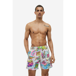 Nouveau short de bain décontracté pour homme, 100 % coton, séchage rapide, taille élastique, logo personnalisé, haute qualité - Product Image 1