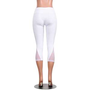 Pantalon de yoga pour femme, blanc, en maille, uni, coupe capri, taille haute, sans couture, effet push-up, pour la course et le fitness, legging unisexe, prix abordable, OEM - Product Image 3