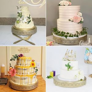 ขาตั้งเค้กโลหะหรูหราพร้อมฐานที่มั่นคง จัดแสดงเค้กอย่างมีสไตล์สำหรับงานอีเว้นท์ ร้านเบเกอรี่ และงานเฉลิมฉลอง - Product Image 2