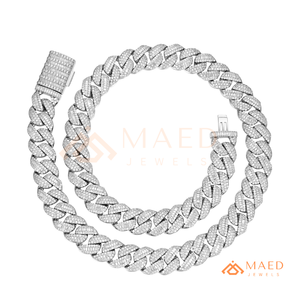 925 Silver Baguette Moissanite Cuban Link <b>Chain</b> Necklace <b>Iced</b> <b>Out</b> Hip Hop Luxury Statement Jewelry For Men - Product Image 4