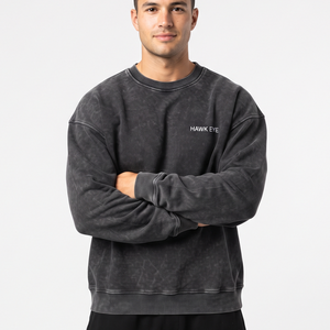 Sudadera de Algodón Grueso para Hombre, Color Elegante, Lavado Ácido, Hombros Caídos, Logotipo Frontal Personalizado, Suministro OEM ODM, Primavera, Ecológica - Product Image 4