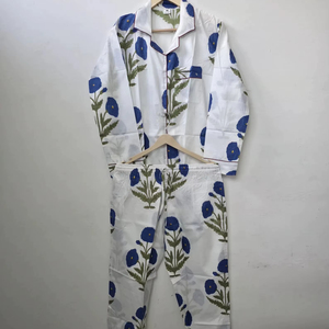Camisa de Manga Larga para Mujer, 100% Algodón Puro, Estampada a Mano, con Cuello Camisero y Botones, para Primavera, Verano y Otoño - Product Image 1