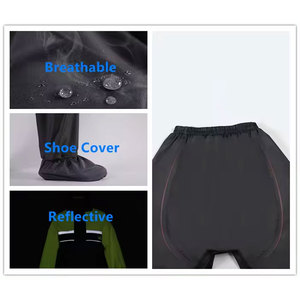 Best Quality Men Solid Waterproof Eco-Friendly Hooded <b>Rain</b> Suit Two Piece Windbreaker <b>Jacket</b> Pant Set Outdoor Sports Travel - Product Image 3