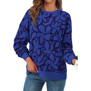 เสื้อสเวตเชิ้ตลายกราฟิกสำหรับผู้หญิง คอกลม พิมพ์ลายดอกไม้ แขนยาว สไตล์น่ารักลำลอง สำหรับฤดูใบไม้ร่วง ปี 2025 ผลิตจากผ้าไหม - Product Image 3