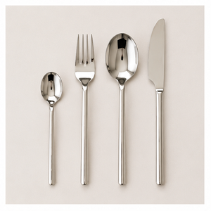 High Quality Luxury Stainless Steel Eco-friendly Minimalist Design Silver Cutlery <b>Set</b> for Home Wedding and Restaurant Use - Product Image 1