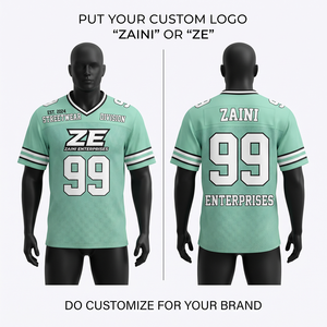 160 GSM Premium Polyester Mesh Football Jersey <b>Mint</b> Green <b>White</b> <b>Black</b> Striped Sleeves Breathable Custom Logo Sublimation - Product Image 1