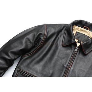 Chaqueta de Cuero Genuino de Piel de Vaca Negra para Hombre, Modelo 2026, Venta Caliente OEM, 100% Alta Calidad, Bajo MOQ, Precio Bajo, Moda de Invierno - Product Image 4