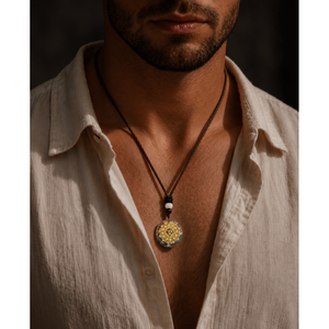 18K Gold Plated Om Symbol <b>Necklace</b> with 30 Inch Adjustable Rope <b>Chain</b> for Men and <b>Boys</b> - Product Image 1
