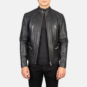 <b>Black</b> Color Fashion Outerwear Factory Price Men's High Street Genuine Leather Jackets Custom Logo Durable Real Leather Jackets - Product Image 2