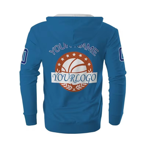 Men's Custom Zip-Up Hoodie Personalized Customize Your Name & Number Logo Fashionable Piece Interesting Design Suitable Sports - Product Image 5