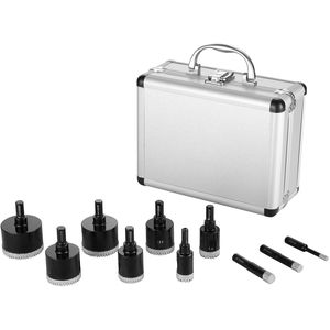 Set di punte diamantate per muratura e cemento, 10 pezzi, 6-50mm, con codolo triangolare e custodia - Product Image 1