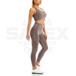 Ensemble de sport 2 pièces pour femme : soutien-gorge et legging taille haute, écologique, grandes tailles, pour yoga et fitness - Product Image 2