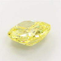 Pierre précieuse non montée, diamant de laboratoire de haute qualité, jaune vif fantaisie, taille coussin, excellente coupe, certifié CVD, pour joaillerie fine.