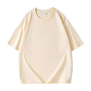 T-shirt homme en coton pur, col rond, surdimensionné, avec logo personnalisé OEM, design pour employés, tissu tricoté uni. - Product Image 6